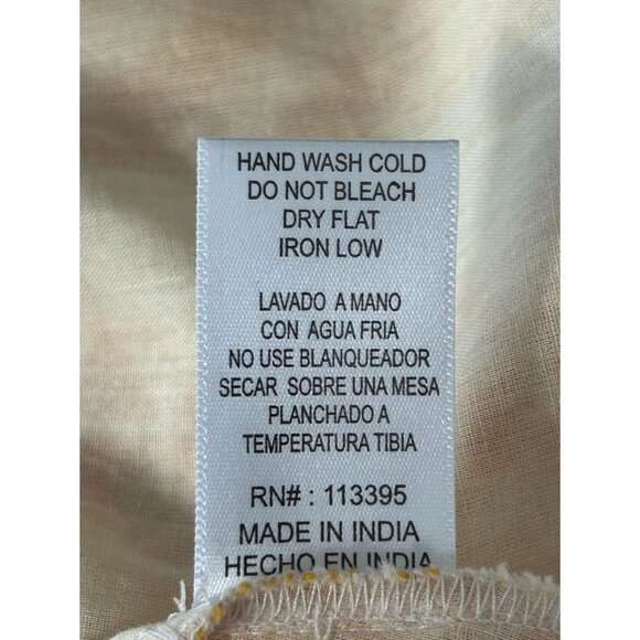 En Crème Embroidered Button Front Mini Shirt Dress in Cream/Orange - Sz S - NWT - Picture 6 of 6